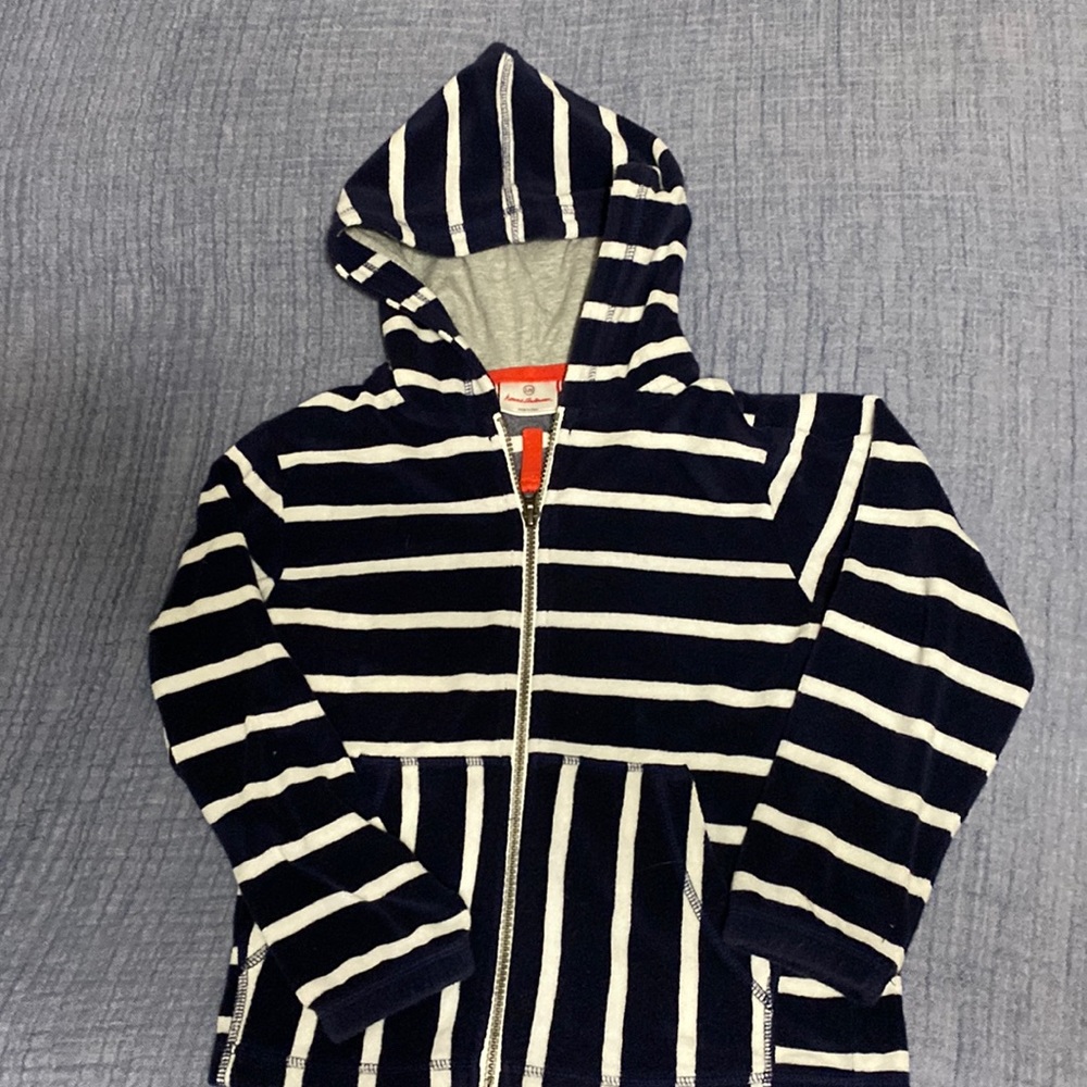 Hanna Andersson striped terry hoodie size 120